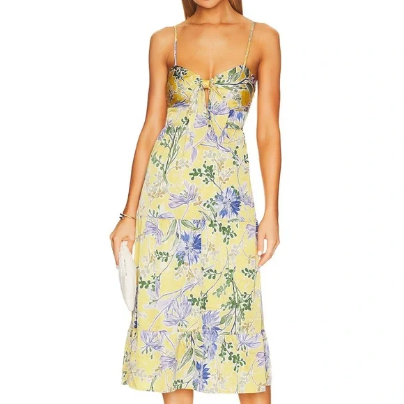 Heartloom Gold Tiered Midi Skirt Resort Wear - Picture 3 of 6